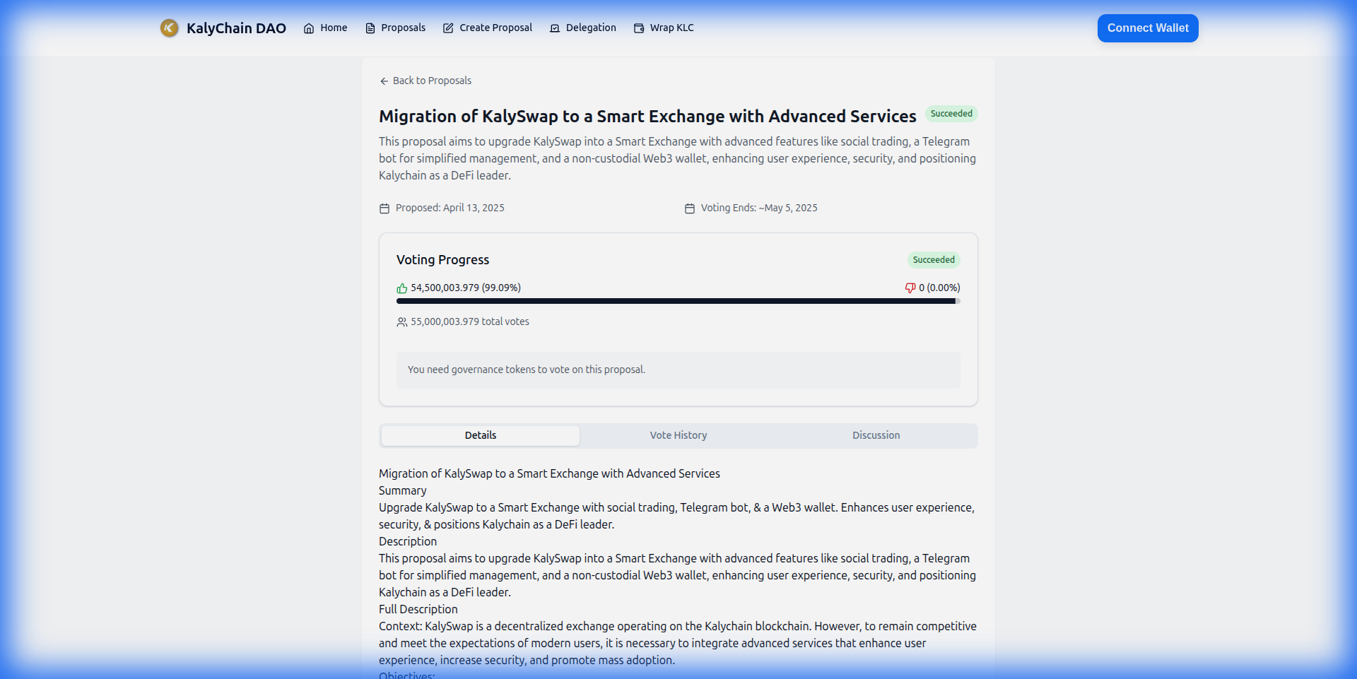 KalyDAO Voting Interface